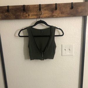 Olive Green Crop Top